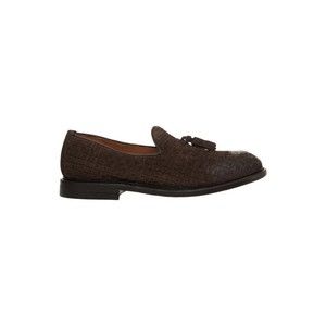 Green George Brown Braided Suede Loafers With Fringe Detail - NWT